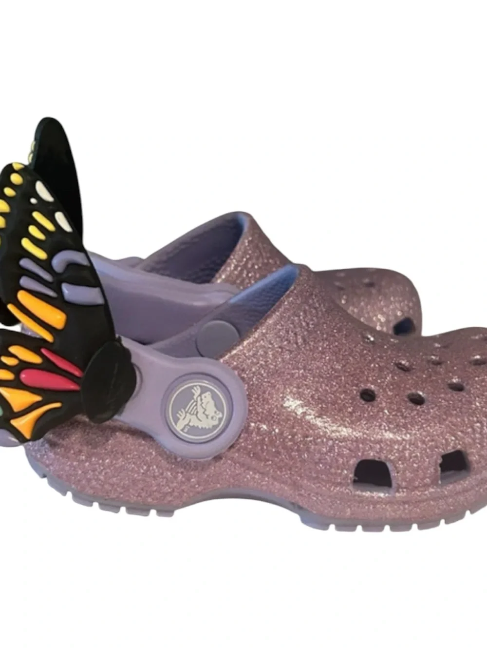 Butterfly toddler crocs size 5 toddler